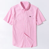 Summer Short Sleeve Turndown Collar Regular Fit Oxford Fabric Shirts