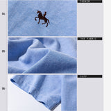 Summer Short Sleeve Turndown Collar Regular Fit Oxford Fabric Shirts