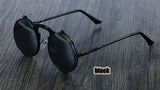 Steampunk Sunglasses Round Metal Women Retro Flip Double Metal Sun Glasses