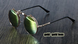 Steampunk Sunglasses Round Metal Women Retro Flip Double Metal Sun Glasses