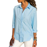 Women's Office Chiffon Irregular Shirt Top Long Sleeve Female