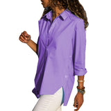 Women's Office Chiffon Irregular Shirt Top Long Sleeve Female