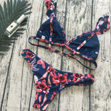 Women Push-up Padded Bikini Hot Retro Swimsuit Print Swimwear