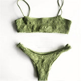 Women Swimwear Push-up Padded Bra Bandage Bikini Set