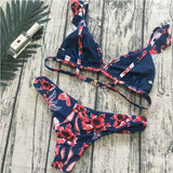 Women Push-up Padded Bikini Hot Retro Swimsuit Print Swimwear