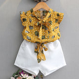 Melario Kids Sets Dot Summer Baby Sleeveless T-Shirt Shorts Suit