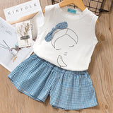 Melario Kids Sets Dot Summer Baby Sleeveless T-Shirt Shorts Suit