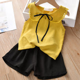 Melario Kids Sets Dot Summer Baby Sleeveless T-Shirt Shorts Suit