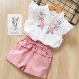 Melario Kids Sets Dot Summer Baby Sleeveless T-Shirt Shorts Suit