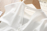 Summer White Shirt + Leopard Cake Skirt 2 Pieces Necklace Sets