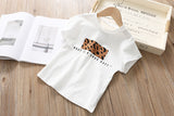 Summer White Shirt + Leopard Cake Skirt 2 Pieces Necklace Sets