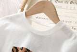 Summer White Shirt + Leopard Cake Skirt 2 Pieces Necklace Sets