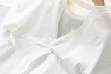 Summer White Shirt + Leopard Cake Skirt 2 Pieces Necklace Sets