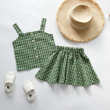 Summer White Shirt + Leopard Cake Skirt 2 Pieces Necklace Sets