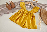 Summer White Shirt + Leopard Cake Skirt 2 Pieces Necklace Sets