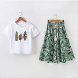 Summer Clothes Sets Baby Girl Short Sleeve Shirt Top+Shorts Suits