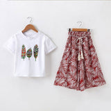 Summer Clothes Sets Baby Girl Short Sleeve Shirt Top+Shorts Suits