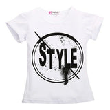 Kids Summer Short Sleeve Print T-Shirt+Hole Pant Leggings 2PCS Outfit
