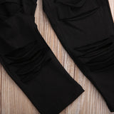 Kids Summer Short Sleeve Print T-Shirt+Hole Pant Leggings 2PCS Outfit