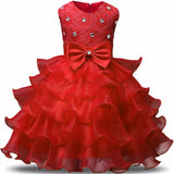 Girls Elegant Princess Party Dress Wedding Gown Vestido Wear