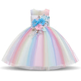 Girls Elegant Princess Party Dress Wedding Gown Vestido Wear