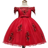 Girls Elegant Princess Party Dress Wedding Gown Vestido Wear