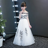 Tulle Princess Off The Shoulder Flower Boat Neck Party Communion Gowns