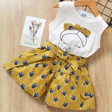 Melario Kids Sets Dot Summer Baby Sleeveless T-Shirt Shorts Suit
