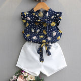 Melario Kids Sets Dot Summer Baby Sleeveless T-Shirt Shorts Suit