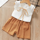 Melario Kids Sets Dot Summer Baby Sleeveless T-Shirt Shorts Suit