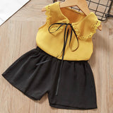 Melario Kids Sets Dot Summer Baby Sleeveless T-Shirt Shorts Suit