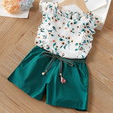 Melario Kids Sets Dot Summer Baby Sleeveless T-Shirt Shorts Suit