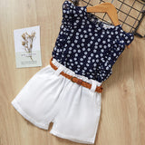 Melario Kids Sets Dot Summer Baby Sleeveless T-Shirt Shorts Suit