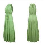 Summer Long Dress Polka Dot Casual Midi Dresses Black Halter Strapless