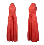 Summer Long Dress Polka Dot Casual Midi Dresses Black Halter Strapless