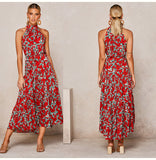 Summer Long Dress Polka Dot Casual Midi Dresses Black Halter Strapless