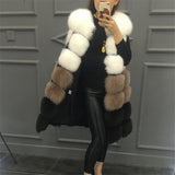 Faux Fur Vest Coat Winter Sleeveless Jacket Fox Fur Patchwork