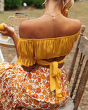 Women Summer Jessie Vinson Short Sleeve Off Shoulder Crop Top Blouse