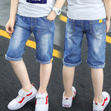 summer children's clothes boys shorts casual curling denim