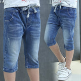 summer children's clothes boys shorts casual curling denim