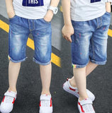 summer children's clothes boys shorts casual curling denim