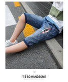 summer children's clothes boys shorts casual curling denim