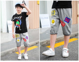 summer children's clothes boys shorts casual curling denim