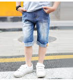 summer children's clothes boys shorts casual curling denim