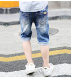 summer children's clothes boys shorts casual curling denim