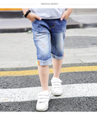 summer children's clothes boys shorts casual curling denim