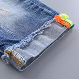summer children's clothes boys shorts casual curling denim