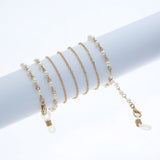 Fashion Reading Glasses Chain for Women Metal Sunglasses Cords Pearl Beaded