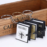 Cute Mini English HOLY BIBLE Religious Christian Cross Keyrings Gift