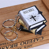 Cute Mini English HOLY BIBLE Religious Christian Cross Keyrings Gift